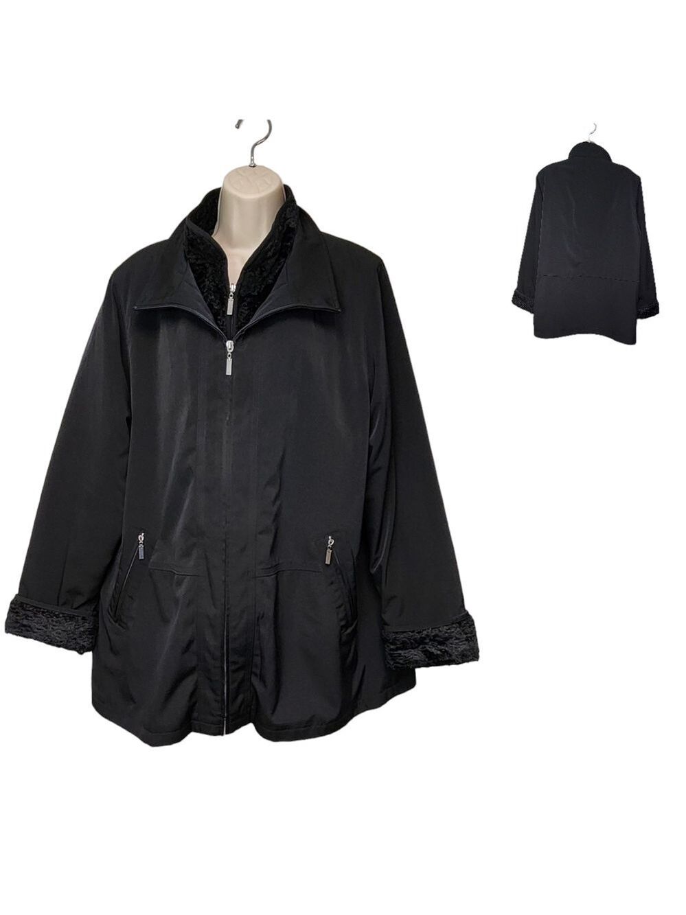 Gallery Soft Shell Long-Sleeve Utility Jacket Size Large Color Black